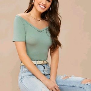 SHEIN Off shoulder solid top